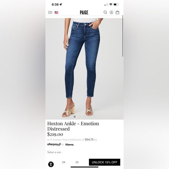 Paige Hoxton Ankle Skinny Jeans “first date”. Size 26. - Picture 3 of 7